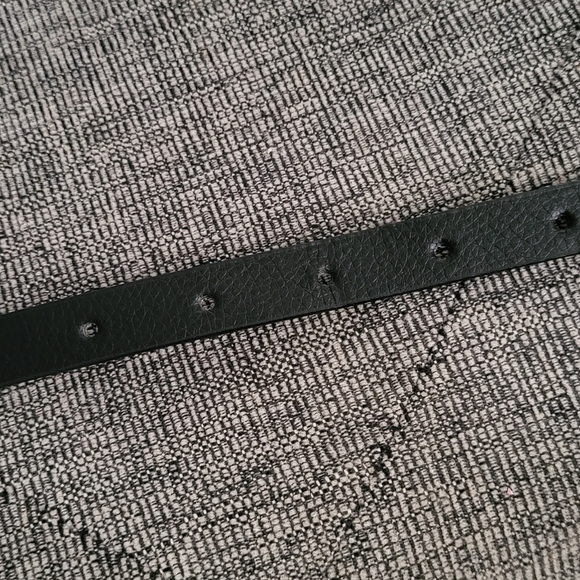 Skinny Black Belt With Silver Buckle - Picture 3 of 4